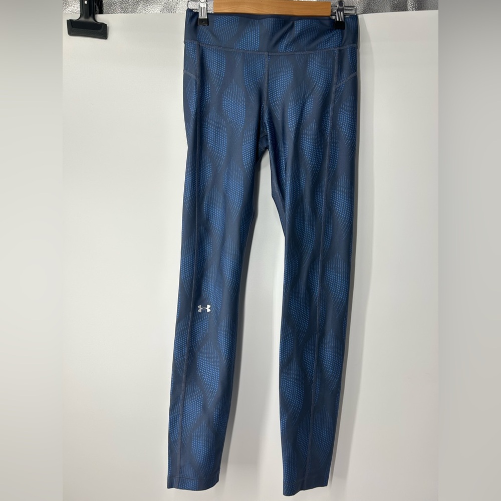 Under Armour Heatgear Navy and Gray Patterned Leggings Medium